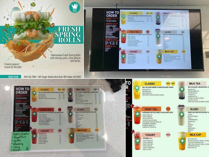 King Tea Menu