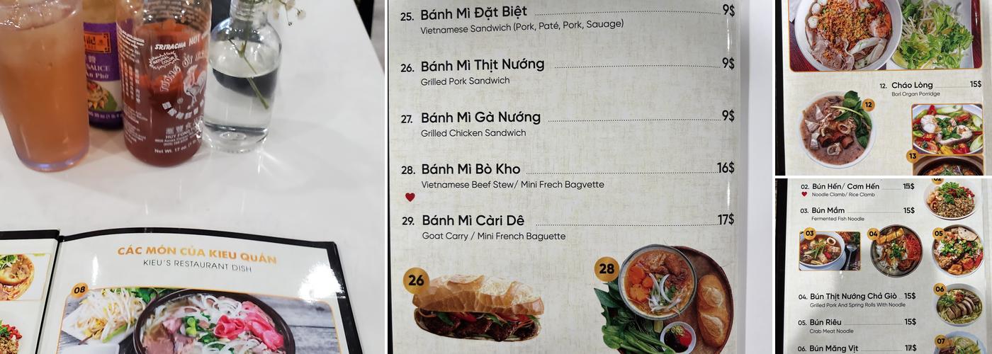 KIEU VIETNAMESE CUISINE Menu