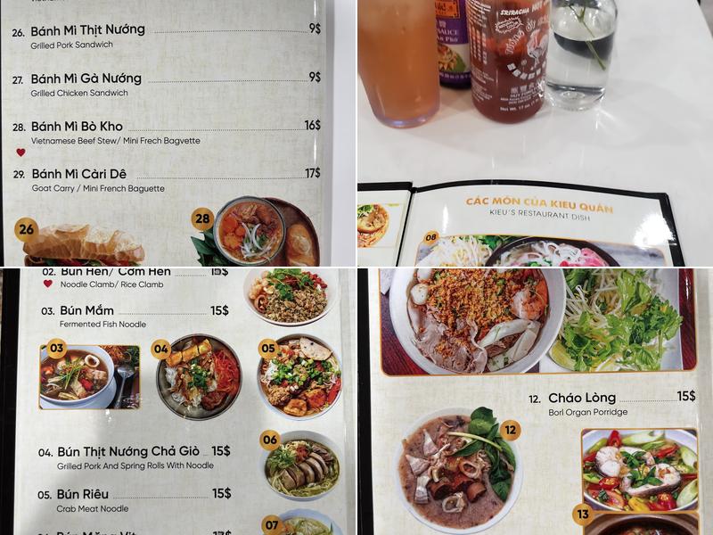 KIEU VIETNAMESE CUISINE Menu