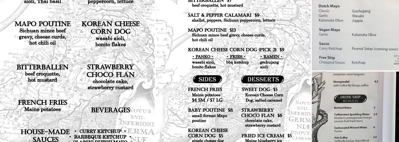 The Frying Dutchman Menu