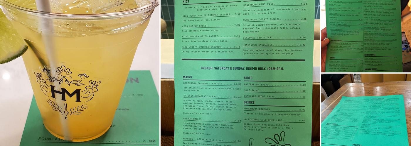 Honeymoon Chicken Menu