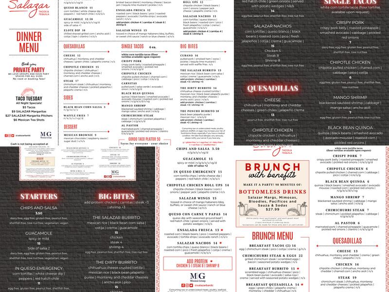 Salazar Menu