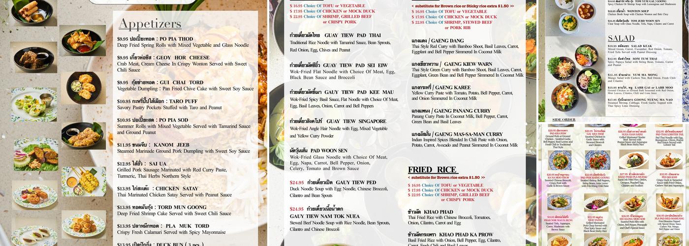 Forever Thai Menu