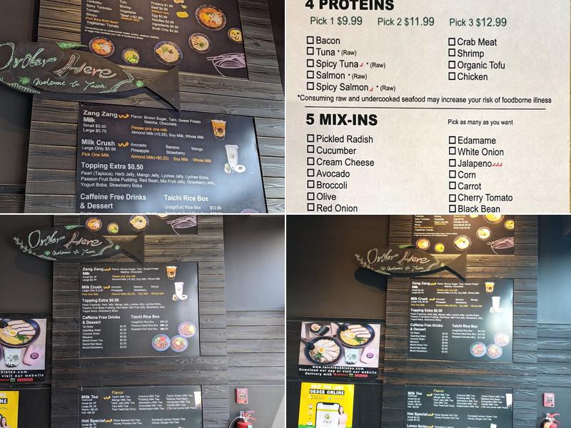 Taichi Bubble Tea - Ithaca Menu