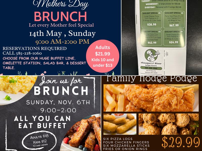 Shenanigans Fine Dining and Gaslight Pizzeria Menu