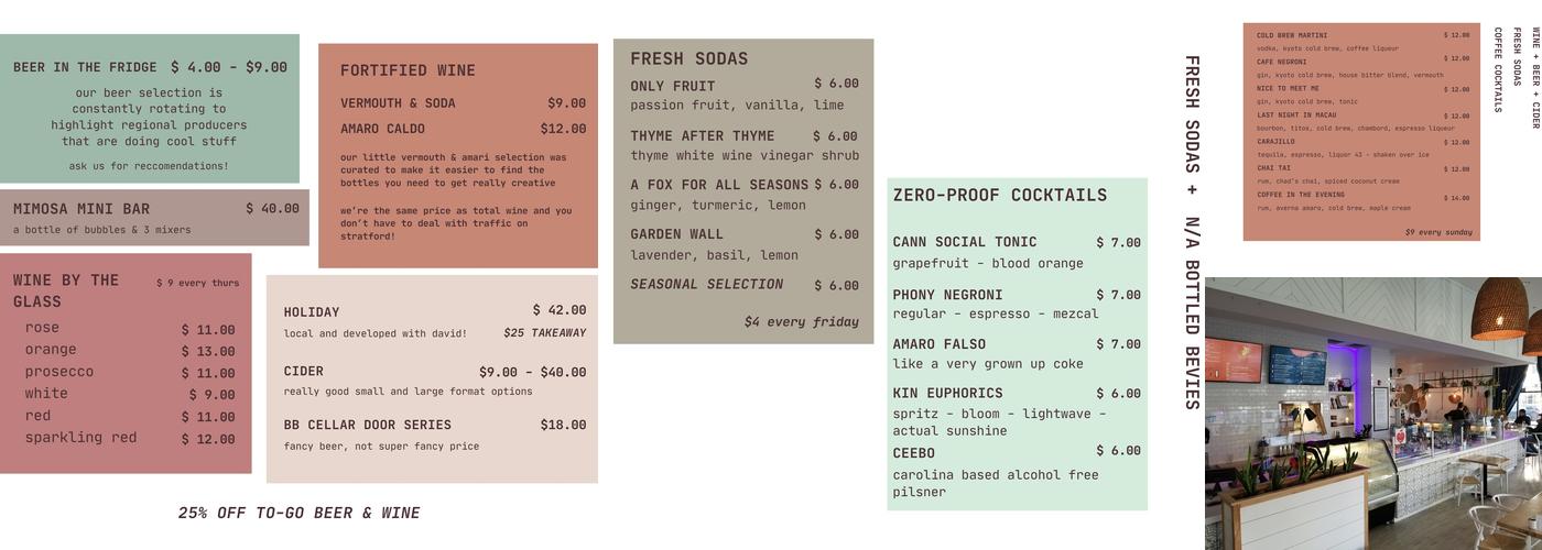 Ginger Fox Beverage Menu