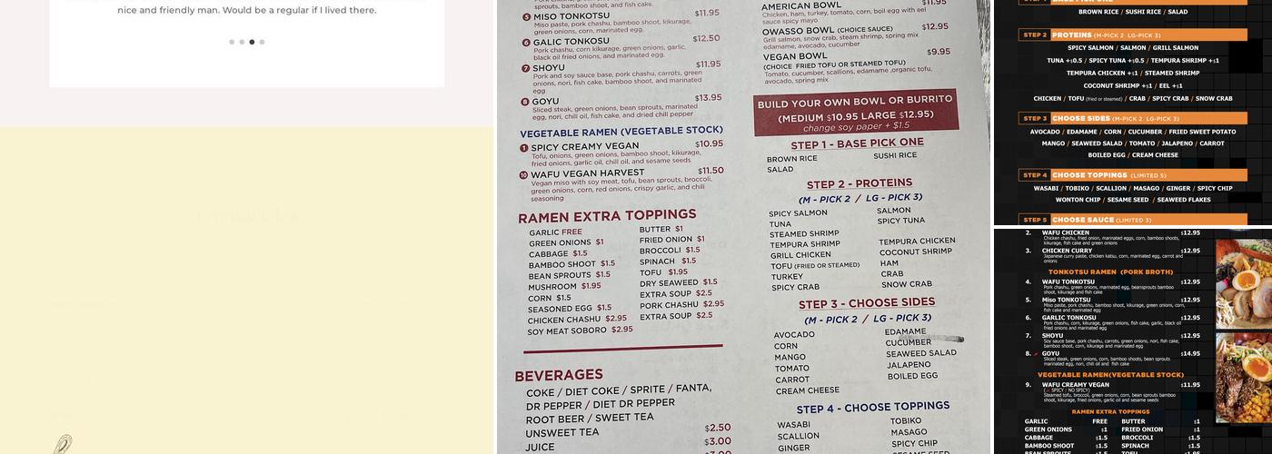 Wafu Menu