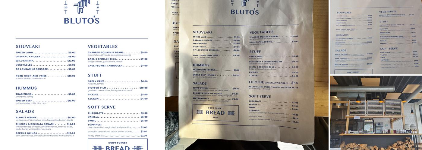 Bluto's Menu