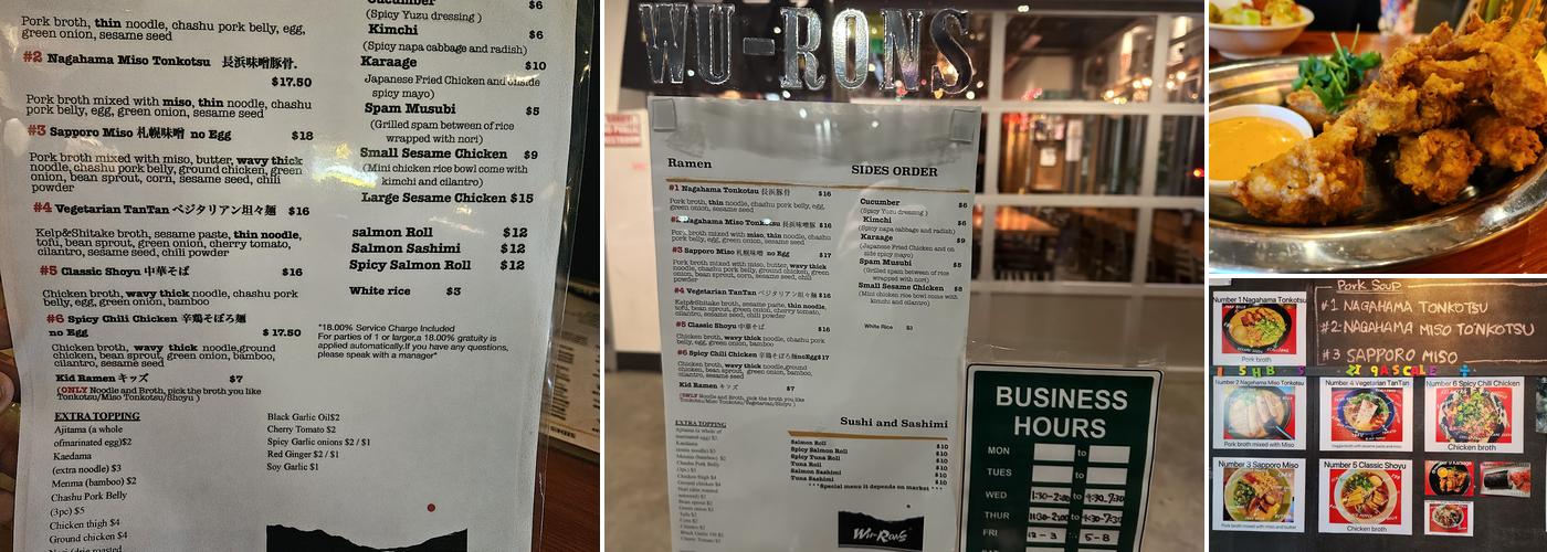 Wu-Rons Menu
