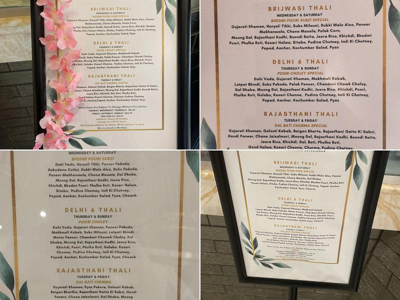 Vrindavan Menu