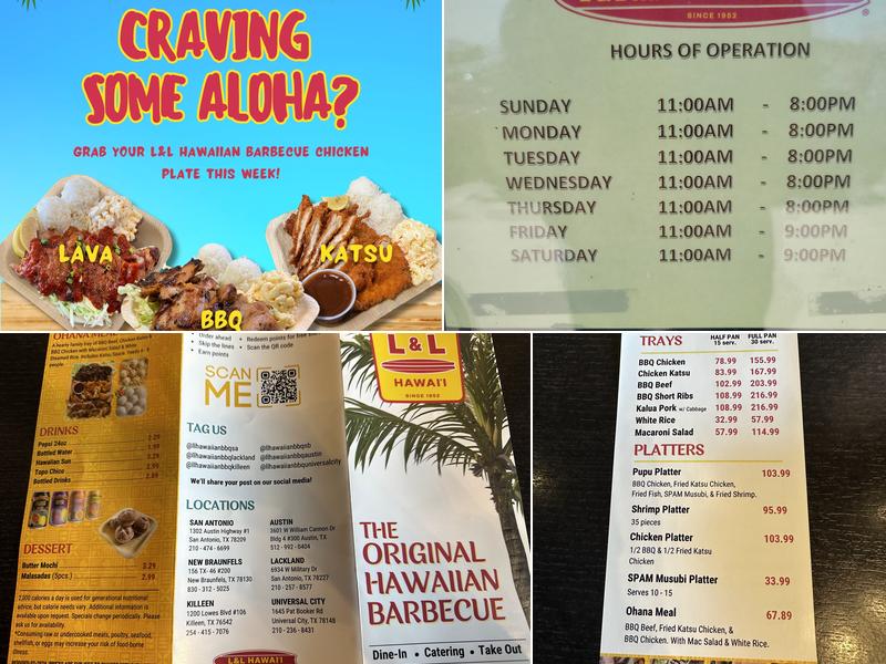 L&L Hawaiian Barbecue Menu