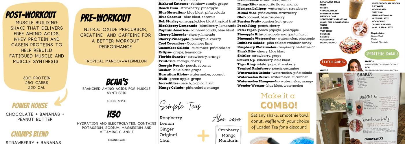 Bright Nutrition Menu