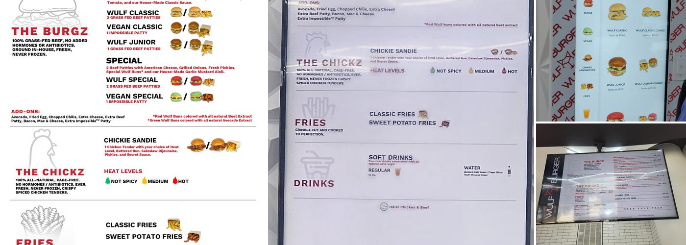 Wulf Burger Menu