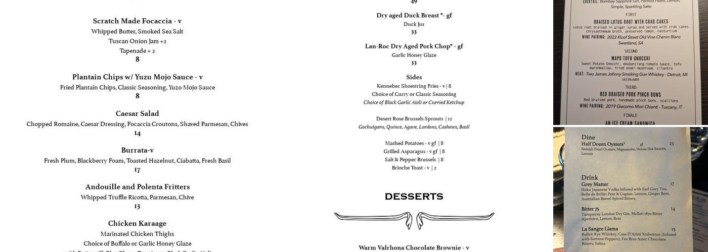 Krō Bär Bothell Menu