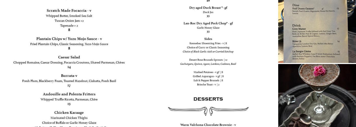 Krō Bär Bothell Menu