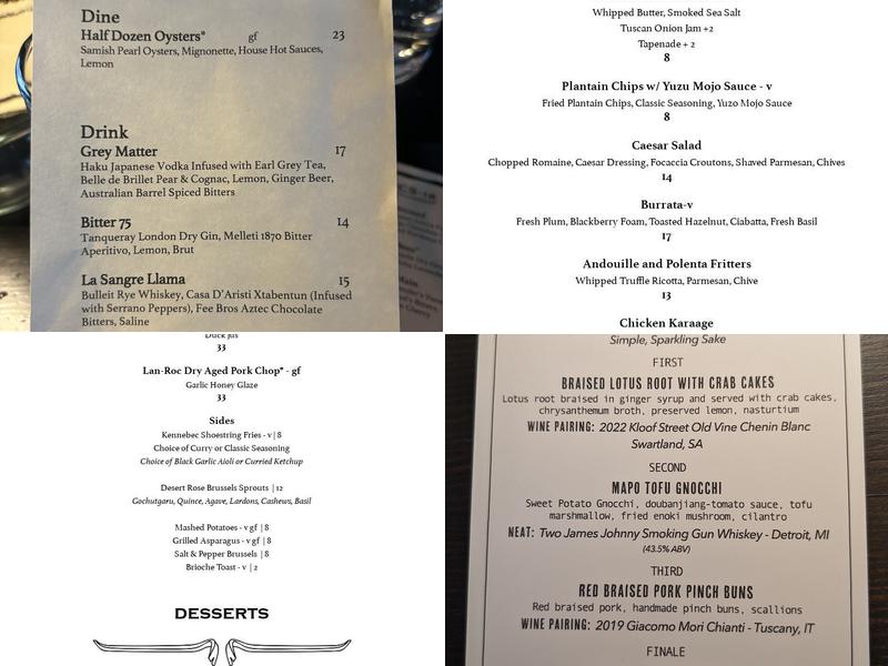 Krō Bär Bothell Menu