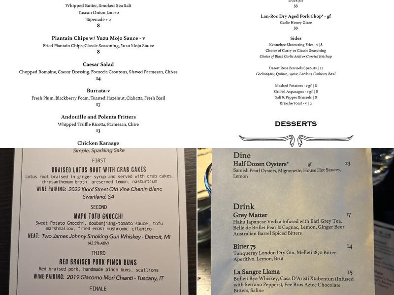Krō Bär Bothell Menu