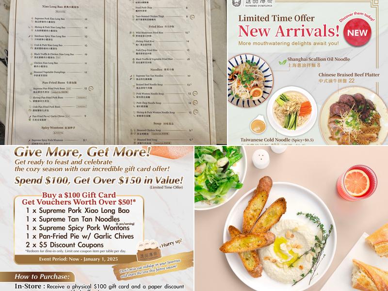 Supreme Dumplings Menu