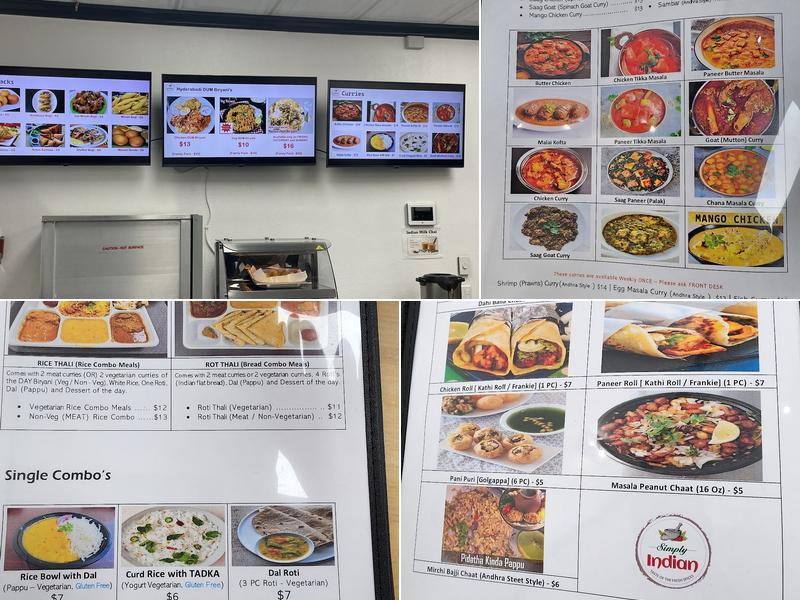 Simply Indian Restaurant Menu