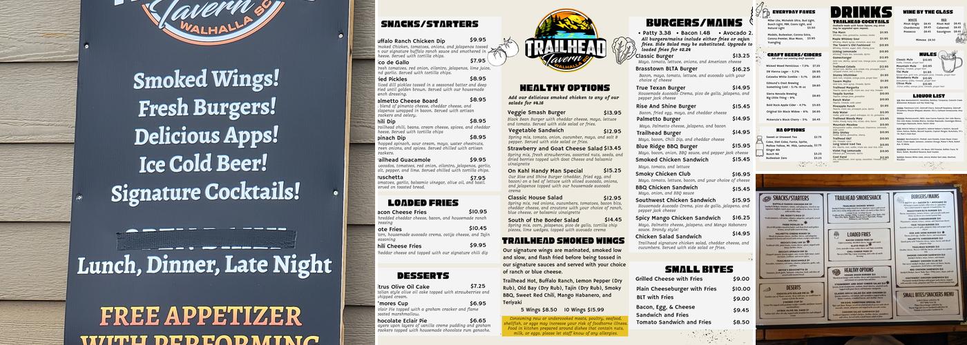 Trailhead Tavern Menu
