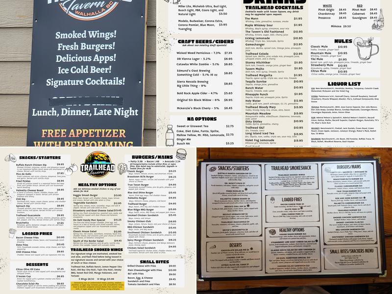Trailhead Tavern Menu