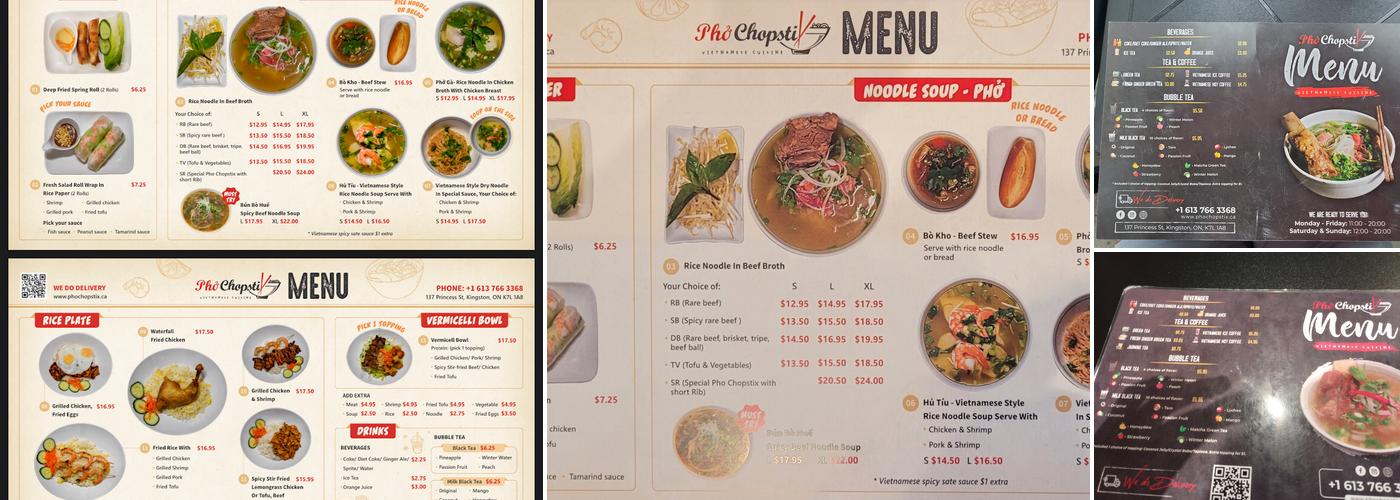 Pho Chopstix Menu