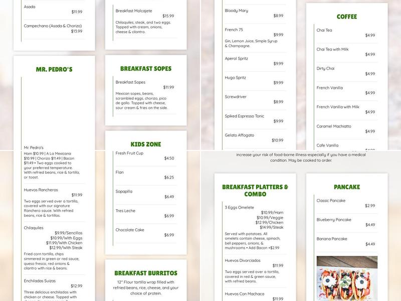 Pedro's Tacos & Tequila Bar (Gulf Breeze) Menu