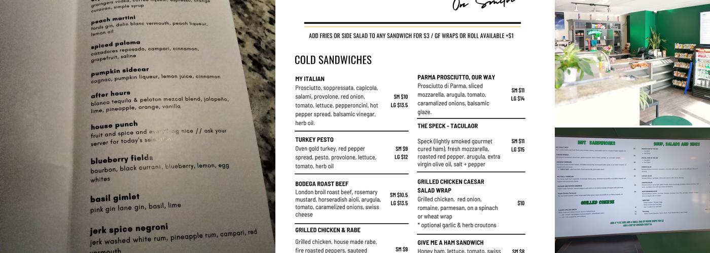 Bodega on Smith Menu