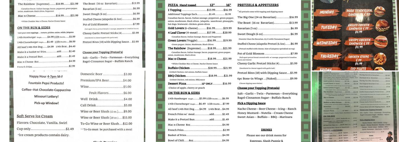 Leprechaun's Corner Pub & Package Menu