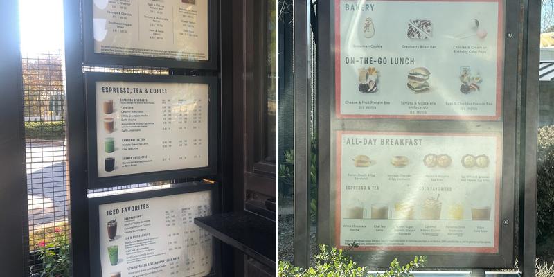 Starbucks Coffee Company Menu