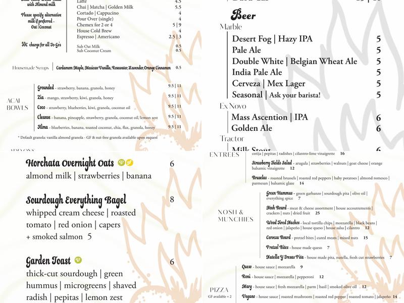 Grounded Cafe Menu