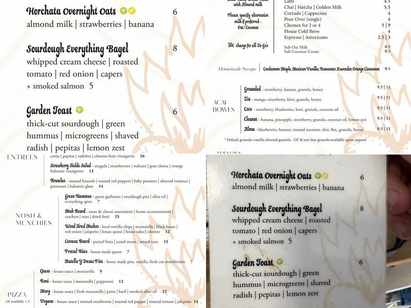 Grounded Cafe Menu