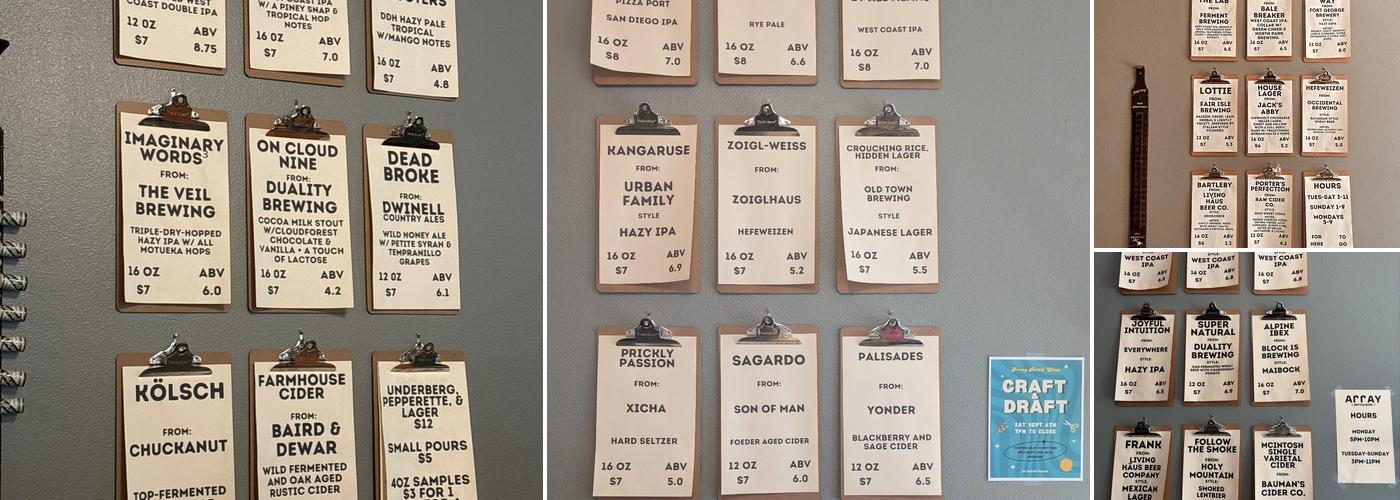 Array Bottle Shop Menu