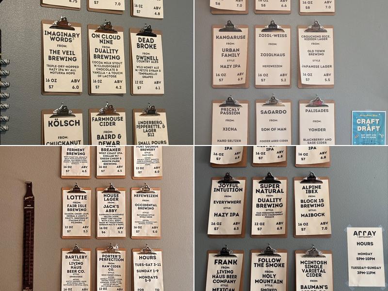 Array Bottle Shop Menu