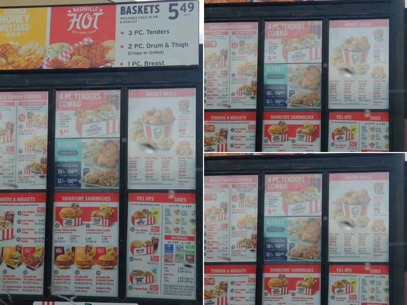 KFC Menu