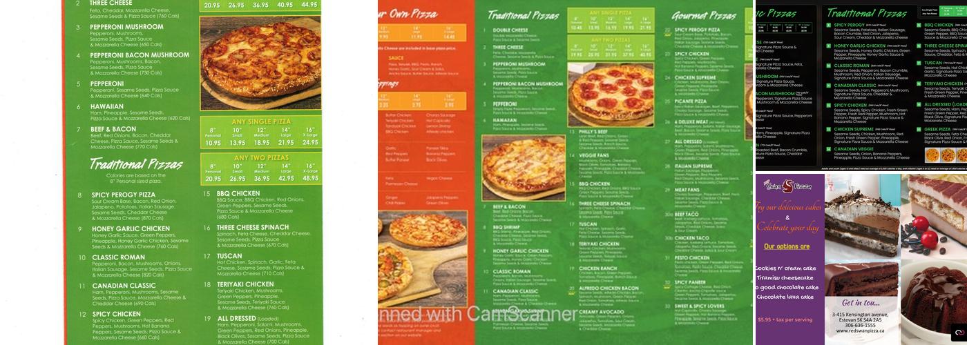Red Swan Pizza Menu