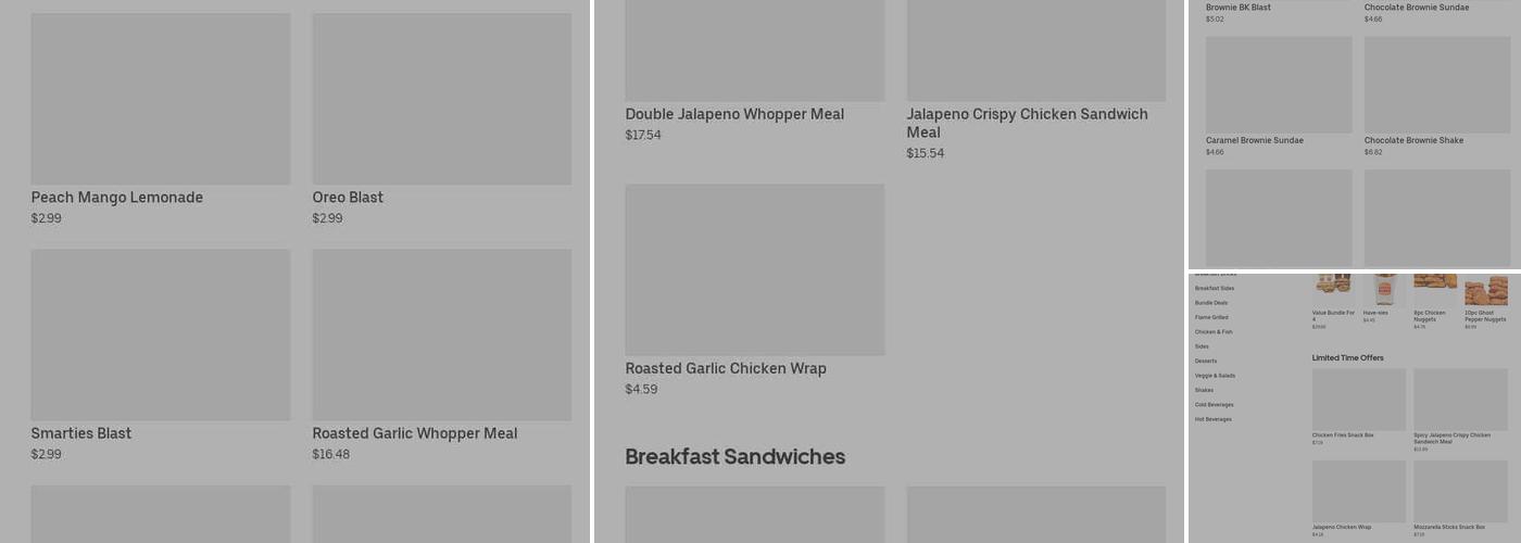Burger King Menu