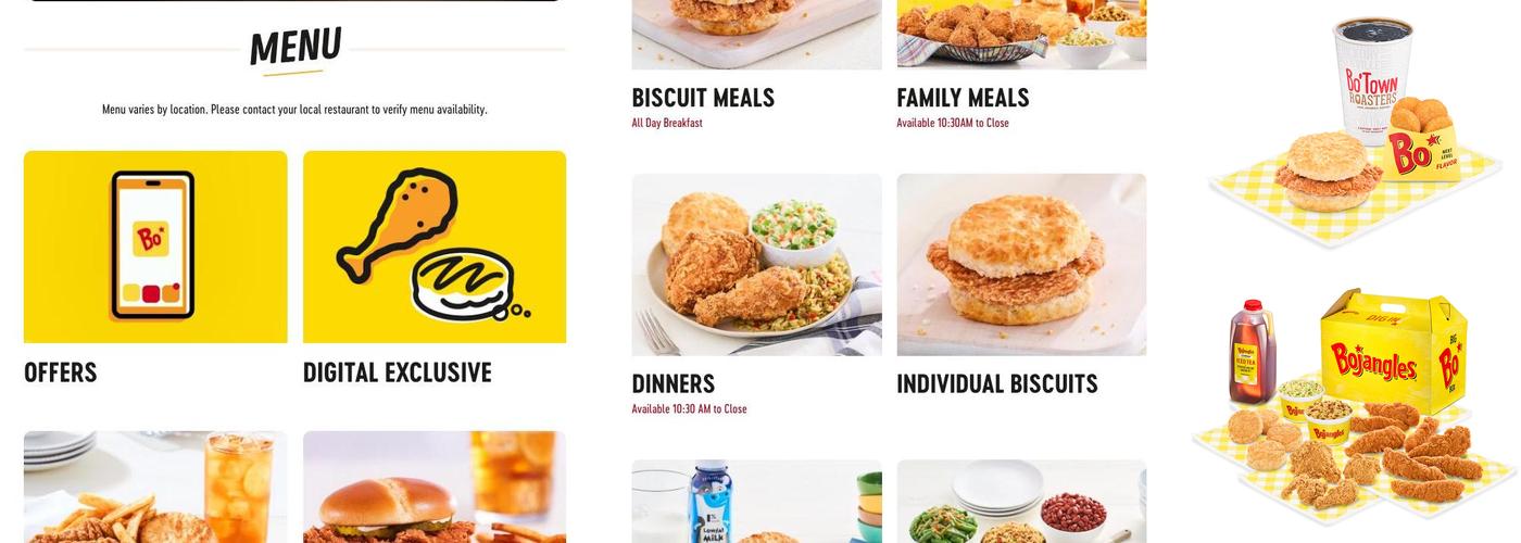 Bojangles Menu