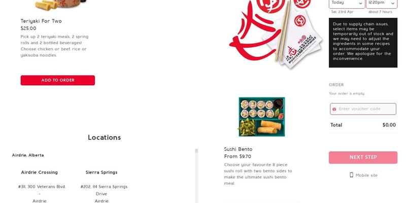 Edo Japan - Chetwynd - Grill and Sushi Menu