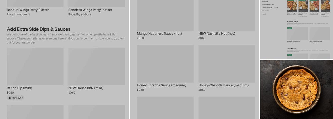 It's Just Wings Menu