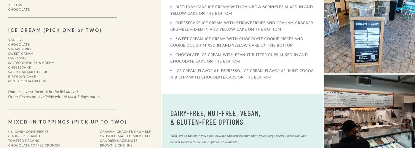 Sundae - Snowmass Menu