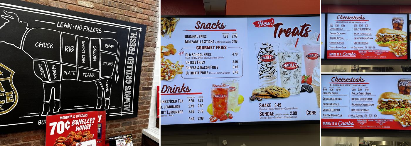 Charleys Cheesesteaks and Wings Menu