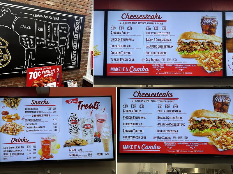 Charleys Cheesesteaks and Wings Menu