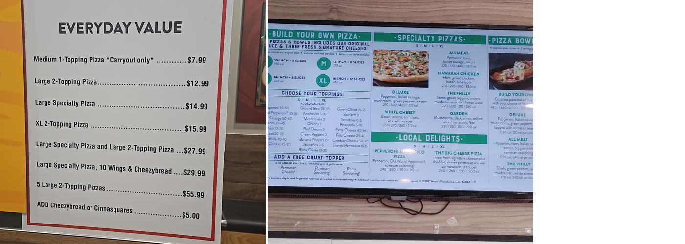 Marco's Pizza Menu