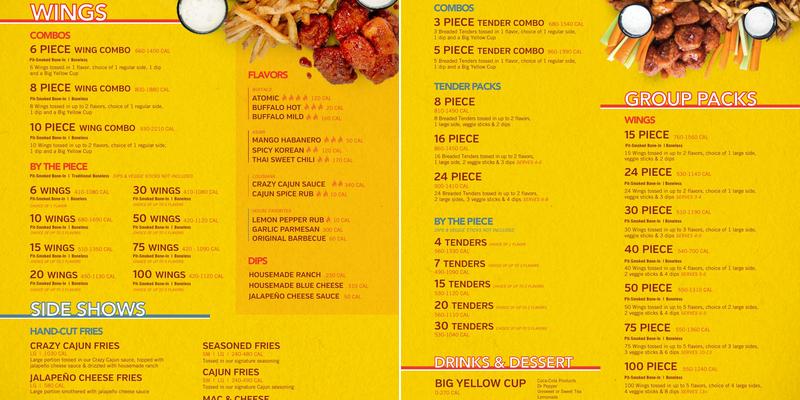 Wing Boss Menu