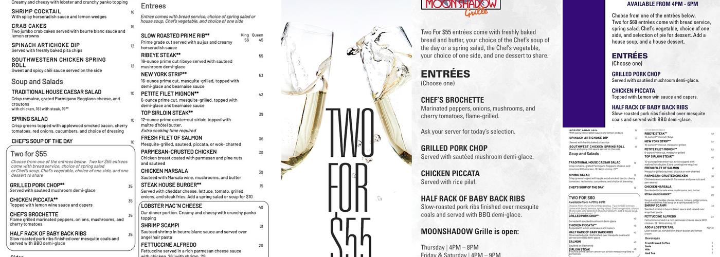 Moon Shadow Grille Menu