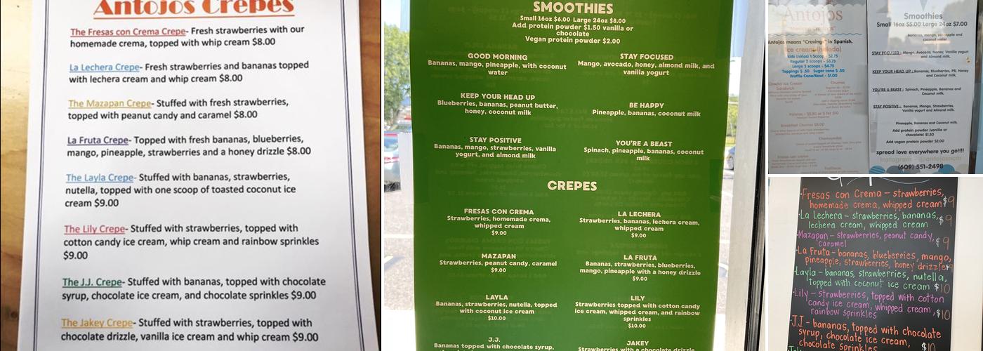 Antojos Menu