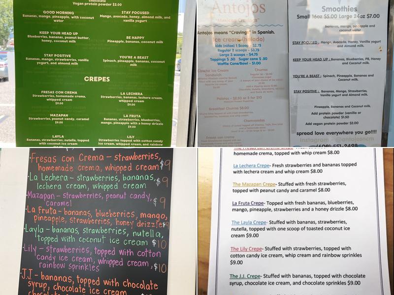Antojos Menu