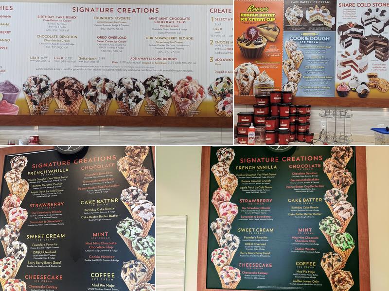 Cold Stone Creamery Menu