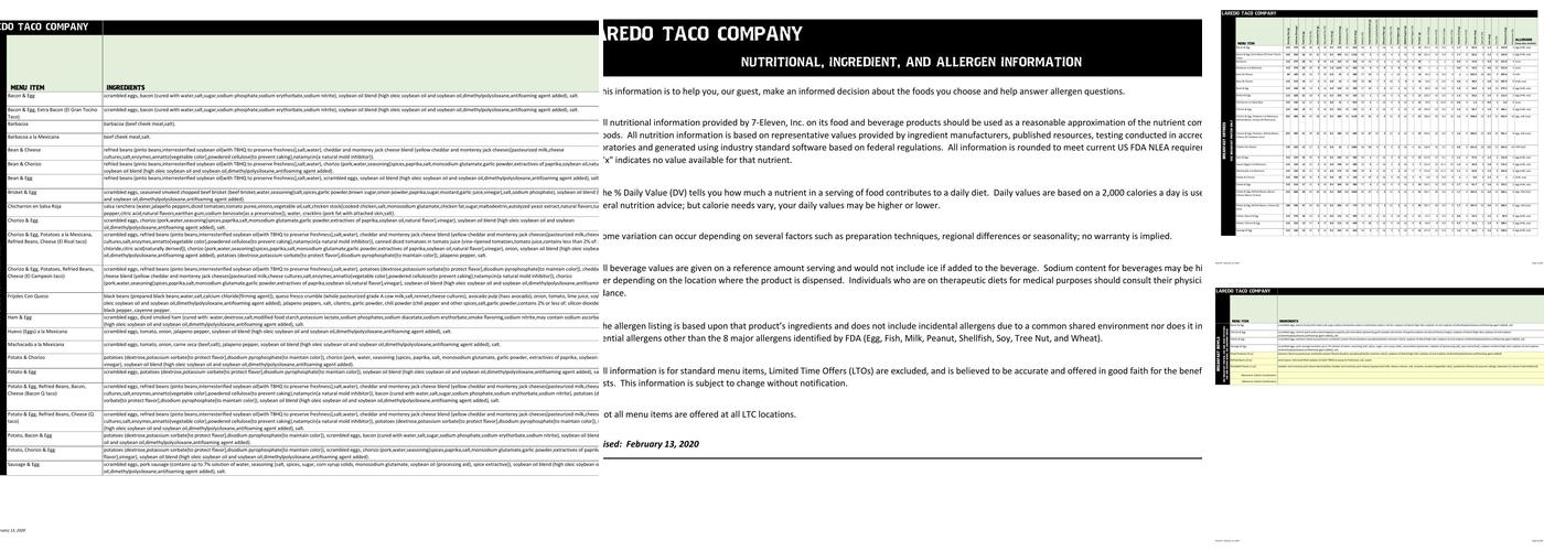 Laredo Taco Company Menu